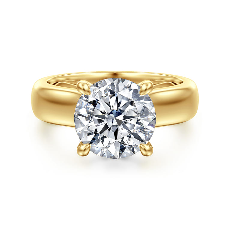 Reeve - 14K Yellow Gold Round Diamond Engagement Ring - 0.1 ct - Shot 1