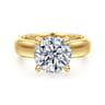 Reeve - 14K Yellow Gold Round Diamond Engagement Ring - 0.1 ct