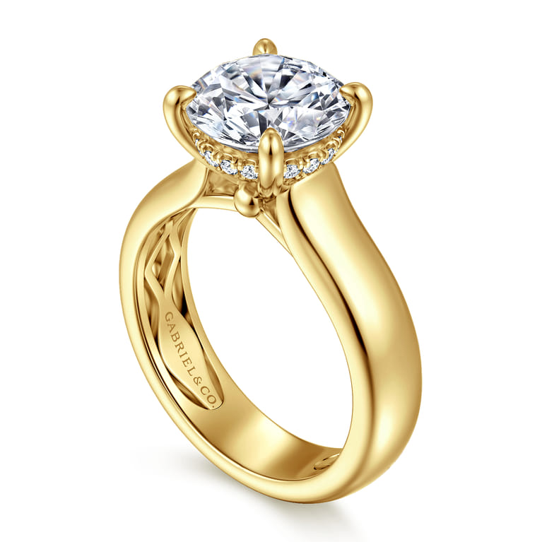 Reeve - 14K Yellow Gold Round Diamond Engagement Ring - 0.1 ct - Shot 3