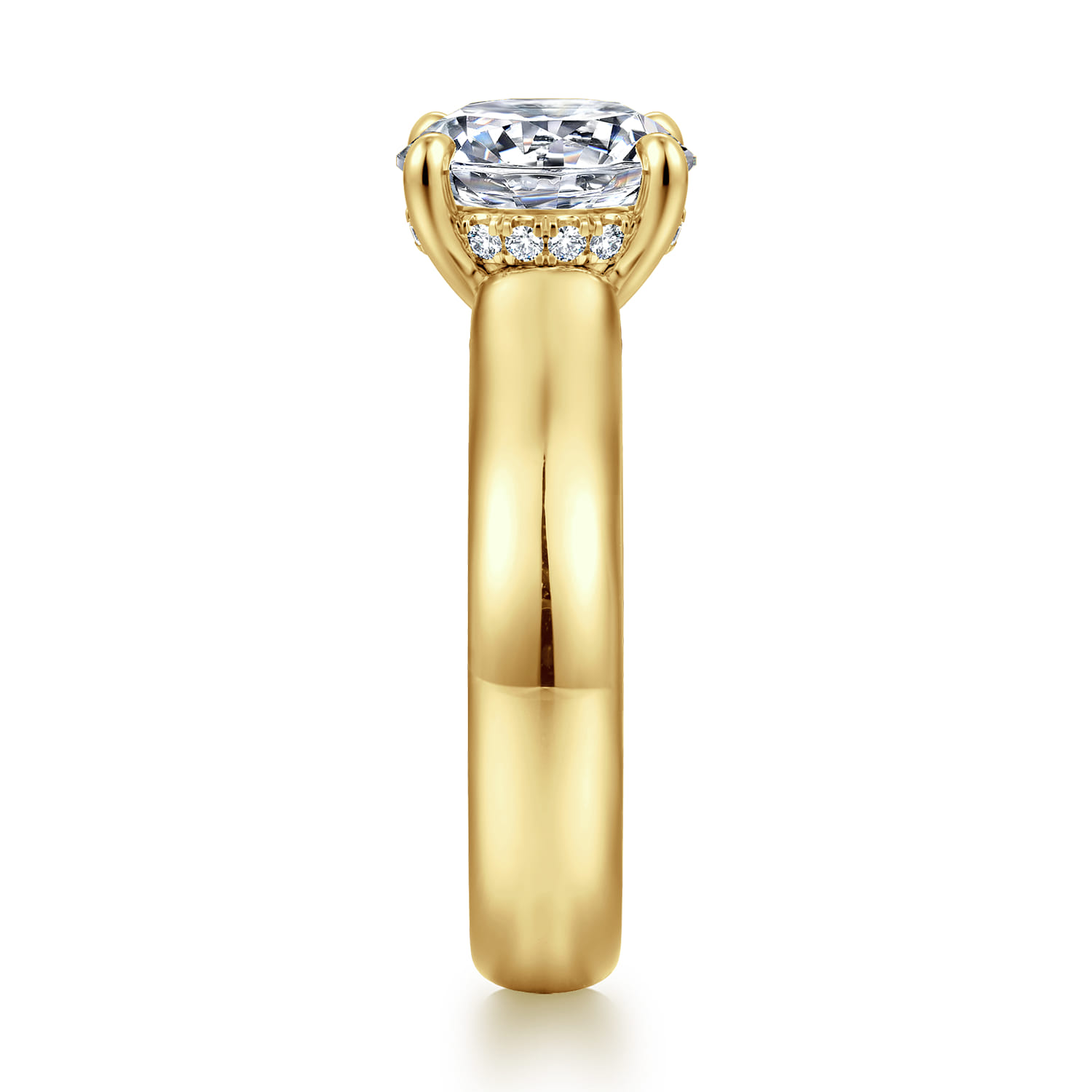 Reeve - 14K Yellow Gold Round Diamond Engagement Ring - 0.1 ct - Shot 4