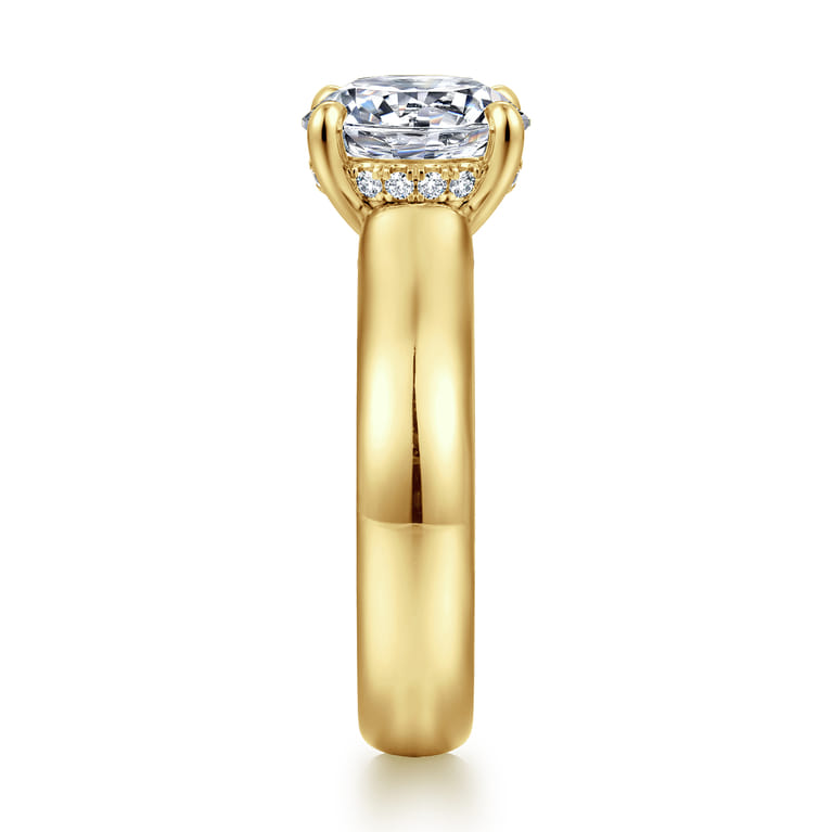 Reeve - 14K Yellow Gold Round Diamond Engagement Ring - 0.1 ct - Shot 4