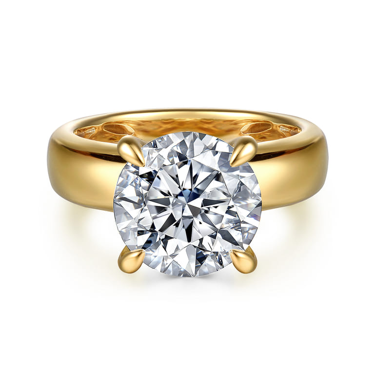 Reeve - 14K Yellow Gold Round Diamond Engagement Ring - 0.12 ct - Shot 1