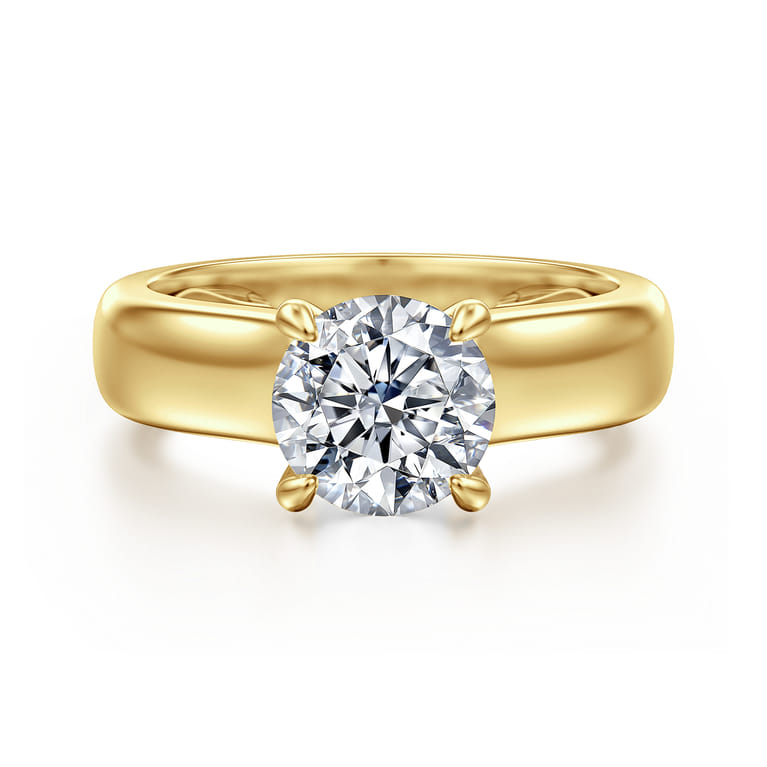 Reeve - 14K Yellow Gold Round Diamond Engagement Ring - 0.07 ct - Shot 1