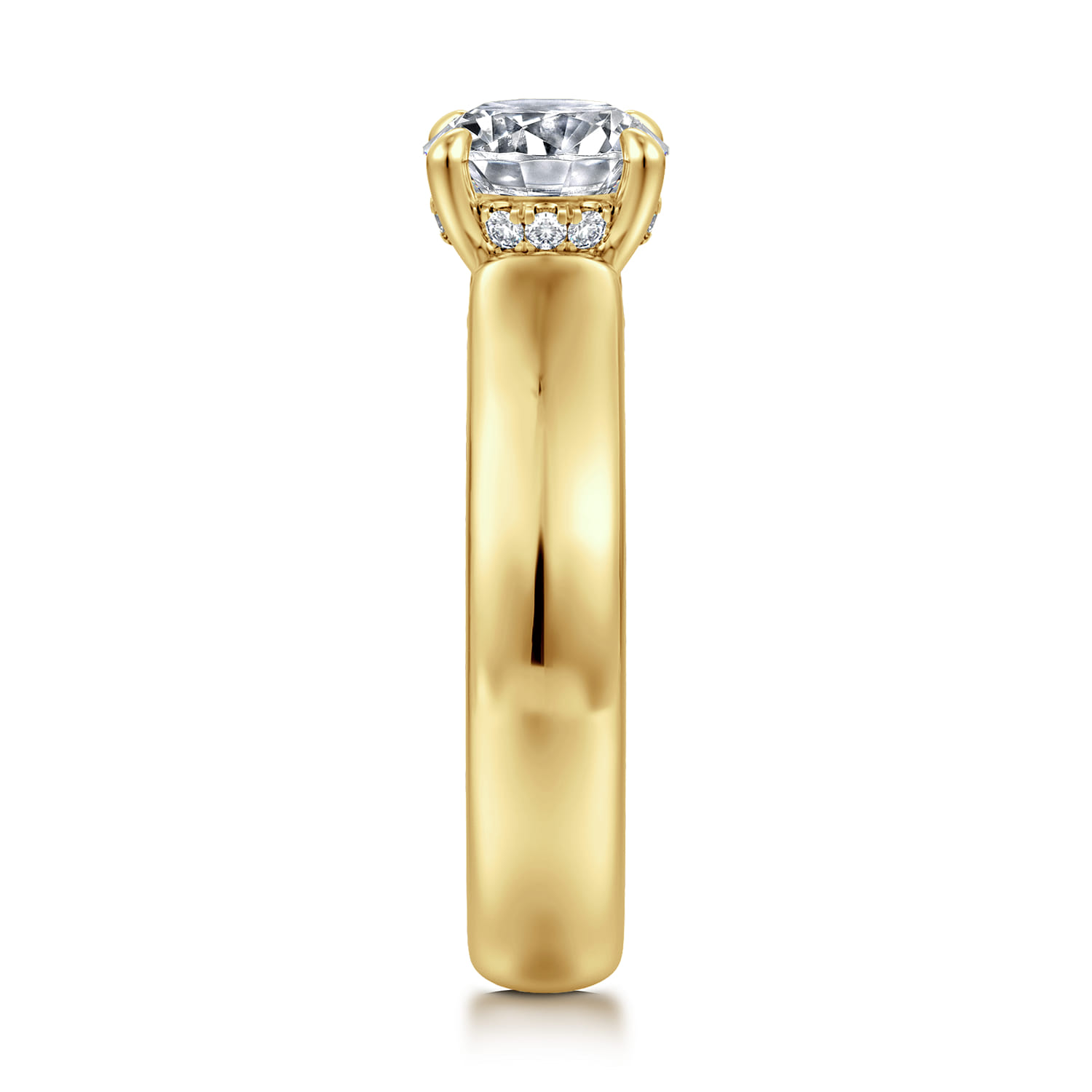 Reeve - 14K Yellow Gold Round Diamond Engagement Ring - 0.07 ct - Shot 4