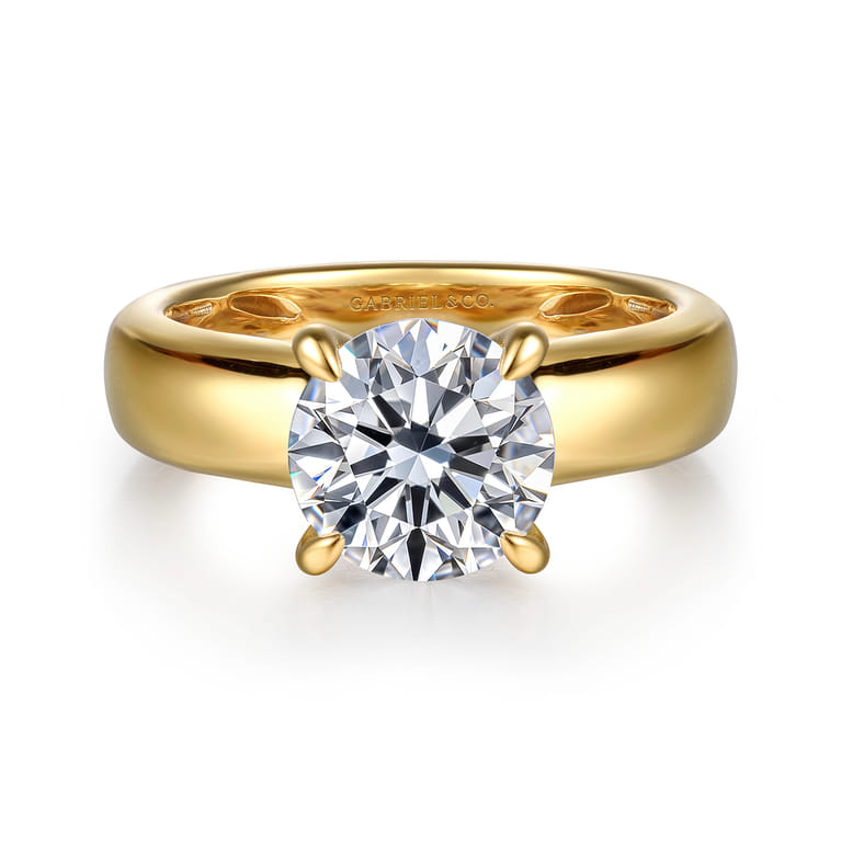 Reeve - 14K Yellow Gold Round Diamond Engagement Ring - 0.07 ct - Shot 1