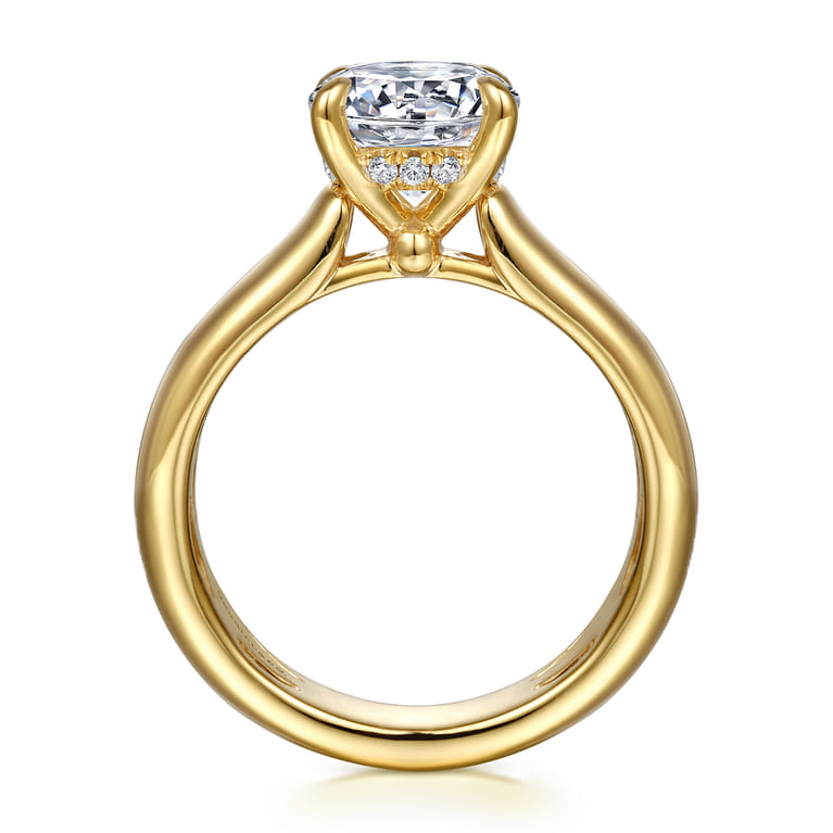 Reeve - 14K Yellow Gold Round Diamond Engagement Ring - 0.07 ct - Shot 2