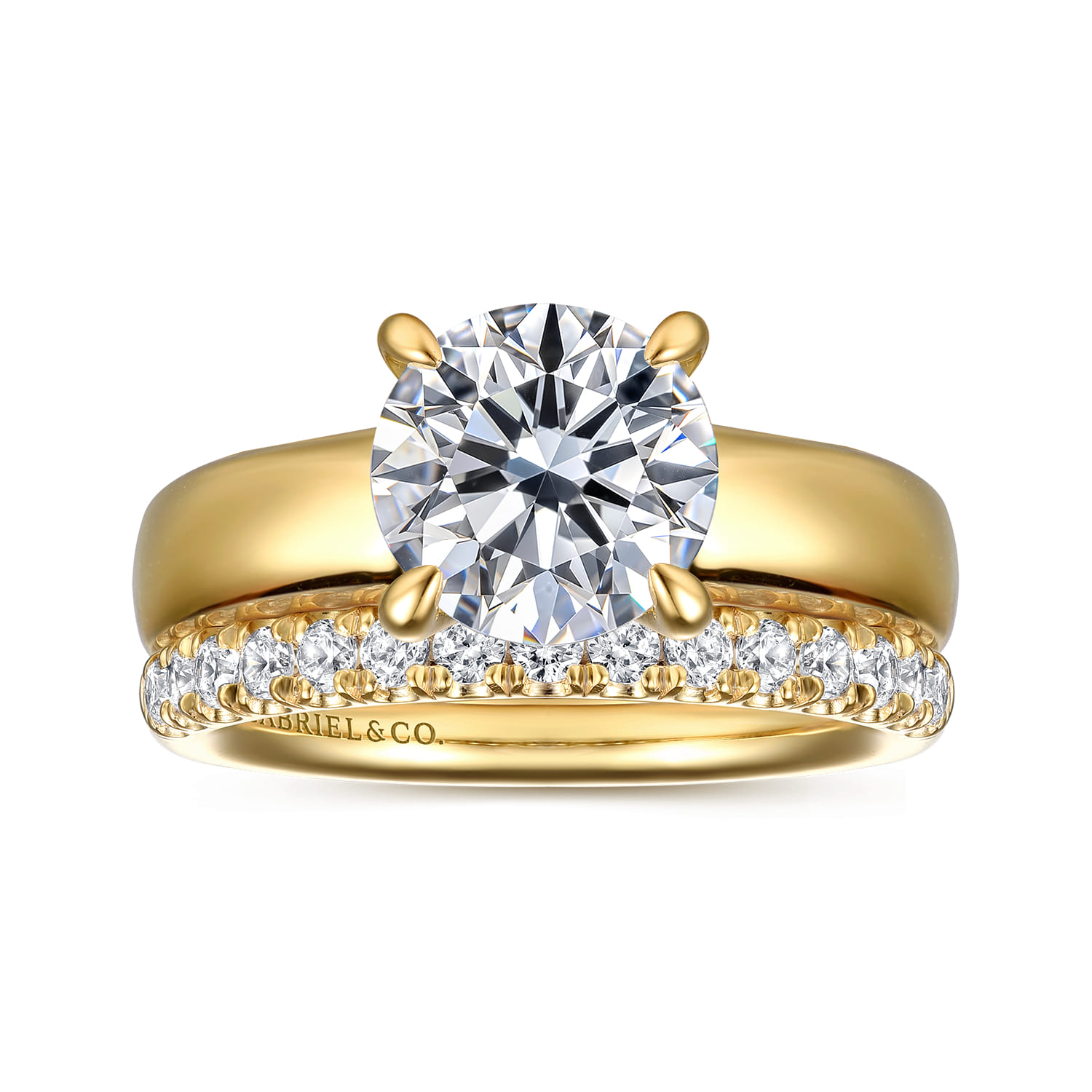 Reeve - 14K Yellow Gold Round Diamond Engagement Ring - 0.07 ct - Shot 4
