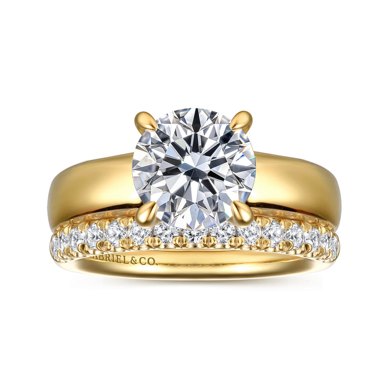 Reeve - 14K Yellow Gold Round Diamond Engagement Ring - 0.07 ct - Shot 4
