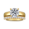 Reeve - 14K Yellow Gold Round Diamond Engagement Ring - 0.07 ct