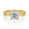 Sela - 14K Yellow Gold Round Diamond Engagement Ring - 0.07 ct