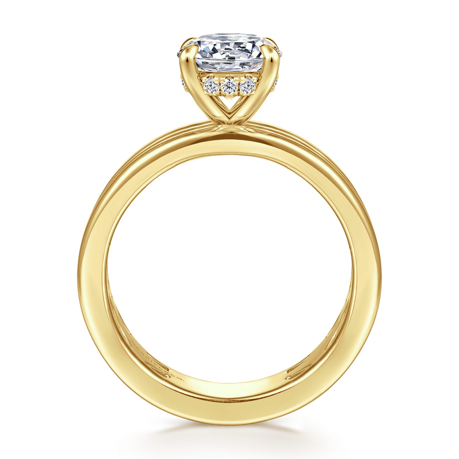 Sela - 14K Yellow Gold Round Diamond Engagement Ring - 0.07 ct - Shot 2