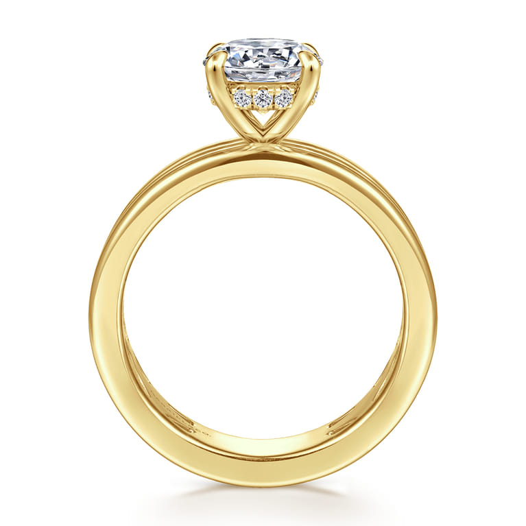 Sela - 14K Yellow Gold Round Diamond Engagement Ring - 0.07 ct - Shot 2