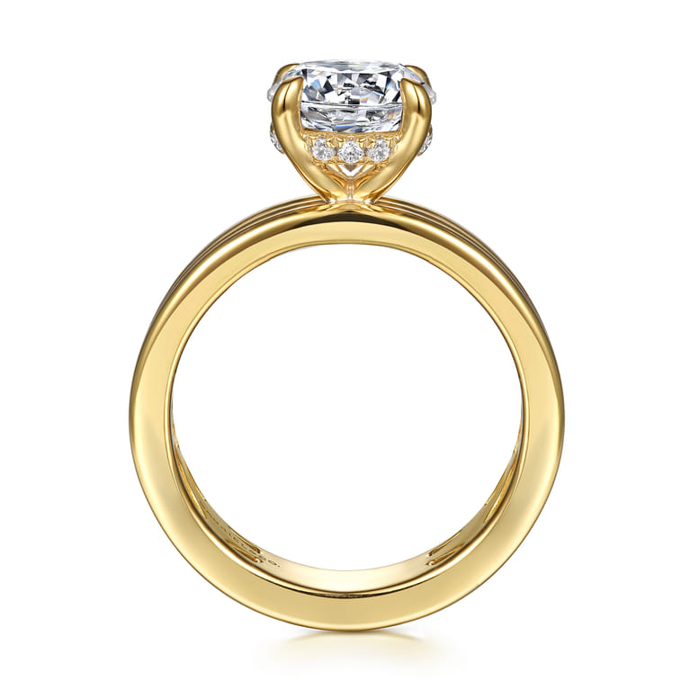 Sela - 14K Yellow Gold Round Diamond Engagement Ring - 0.07 ct - Shot 2