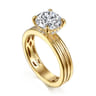 Sela - 14K Yellow Gold Round Diamond Engagement Ring - 0.07 ct