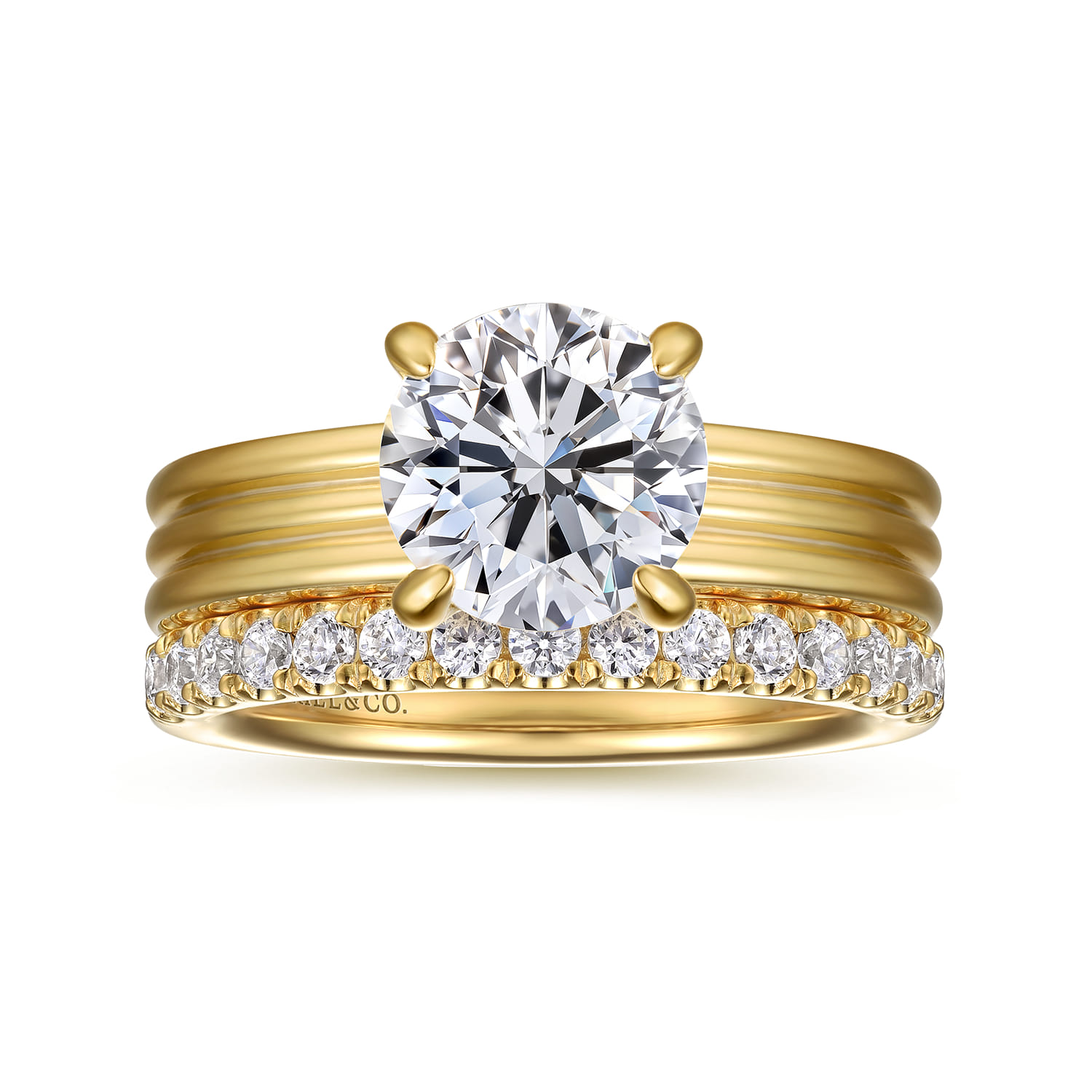 Sela - 14K Yellow Gold Round Diamond Engagement Ring - 0.07 ct - Shot 4