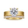 Sela - 14K Yellow Gold Round Diamond Engagement Ring - 0.07 ct
