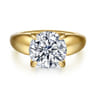 Raven - 14K Yellow Gold Round Diamond Engagement Ring - 0.1 ct