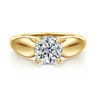 Raven - 14K Yellow Gold Round Diamond Engagement Ring - 0.07 ct