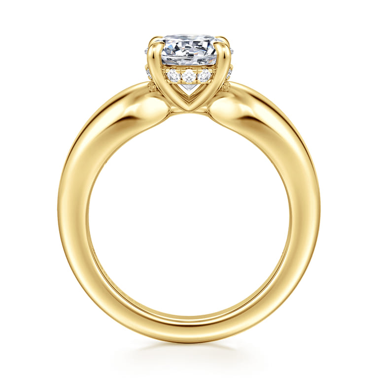 Raven - 14K Yellow Gold Round Diamond Engagement Ring - 0.07 ct - Shot 2