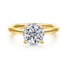 Neema - 14K Yellow Gold Round Diamond Engagement Ring - 0.07 ct