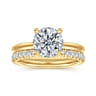 Neema - 14K Yellow Gold Round Diamond Engagement Ring - 0.07 ct