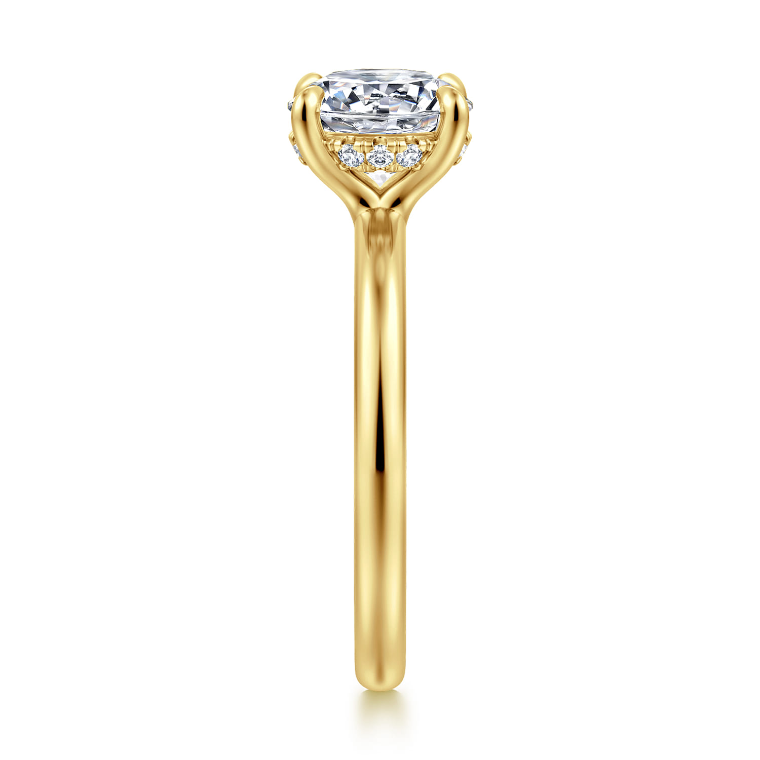 Neema - 14K Yellow Gold Round Diamond Engagement Ring - 0.07 ct - Shot 5