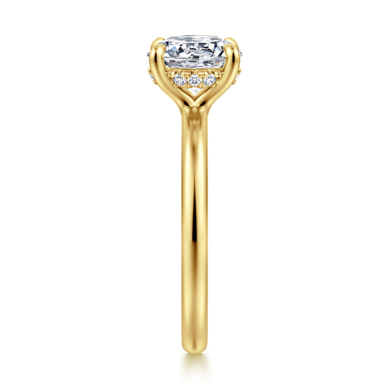 Neema - 14K Yellow Gold Round Diamond Engagement Ring - 0.07 ct - Shot 5