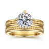 Eniko - 14K Yellow Gold Compass Prong Round Diamond Engagement Ring - 0.08 ct