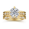 Everlasting - 14K Yellow Gold Compass Prong Round Diamond Engagement Ring - 0.17 ct