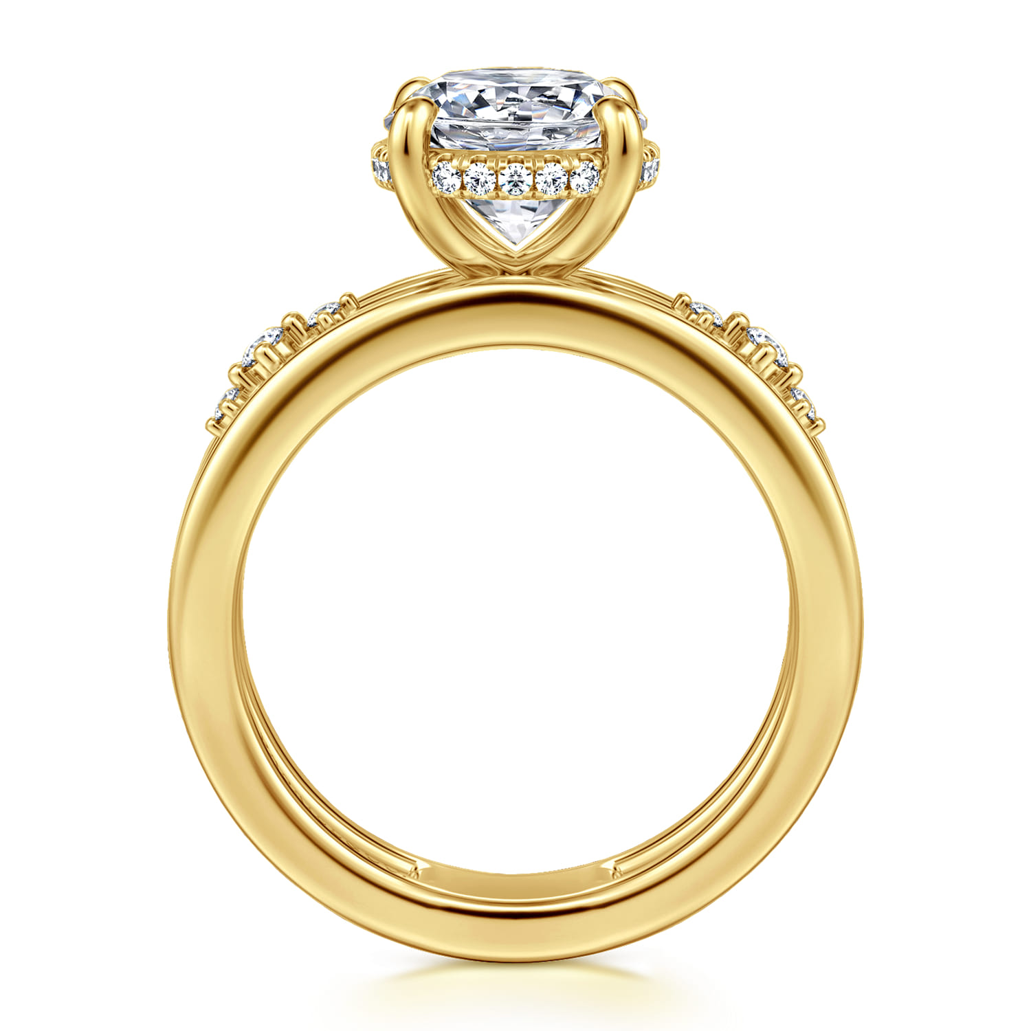 Everlasting - 14K Yellow Gold Round Diamond Engagement Ring - 0.17 ct - Shot 2
