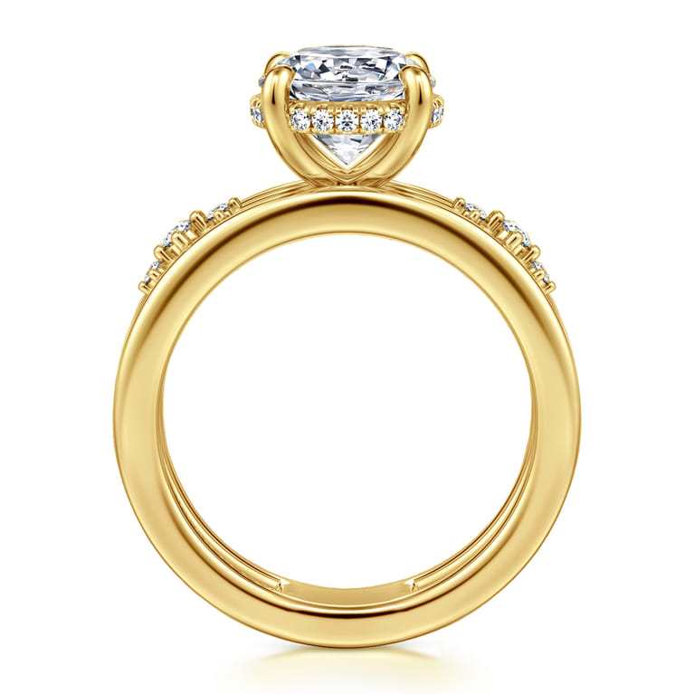 Everlasting - 14K Yellow Gold Round Diamond Engagement Ring - 0.17 ct - Shot 2