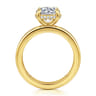 Eniko - 14K Yellow Gold Compass Prong Round Diamond Engagement Ring - 0.08 ct