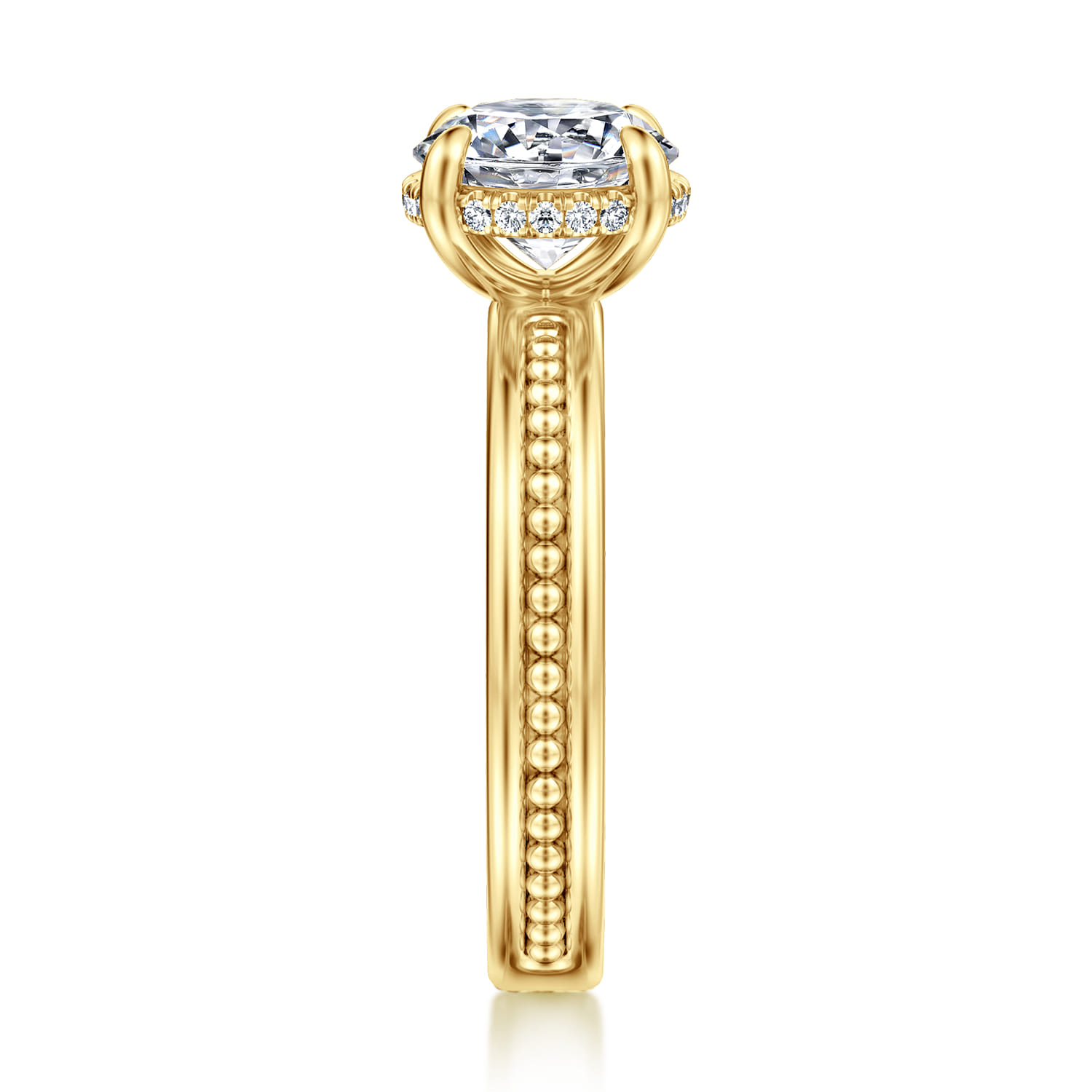 Eniko - 14K Yellow Gold Round Diamond Engagement Ring - 0.08 ct - Shot 4