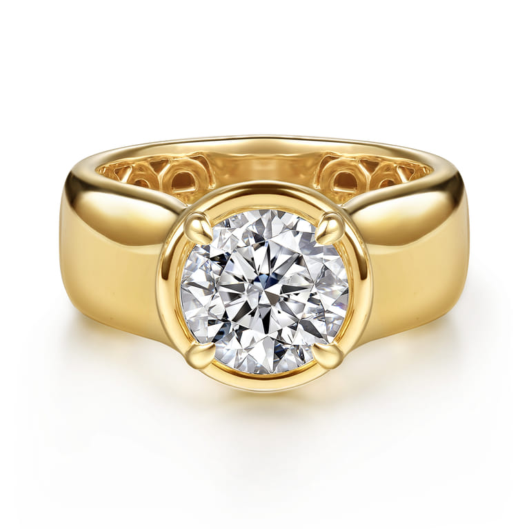 Connor - 14K Yellow Gold Round Diamond Engagement Ring - Shot 1