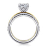Reba - 14K White-Yellow Gold Cushion Cut Diamond Engagement Ring - 0.5 ct