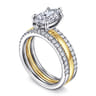 Reba - 14K White-Yellow Gold Marquise Shape Diamond Engagement Ring - 0.5 ct