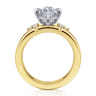 Editta - 14K White-Yellow Gold Compass Prong Marquise Diamond Engagement Ring - 0.23 ct