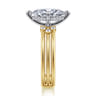 Editta - 14K White-Yellow Gold Compass Prong Marquise Diamond Engagement Ring - 0.23 ct
