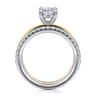Reba - 14K White-Yellow Gold Oval Diamond Engagement Ring - 0.5 ct
