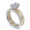 Reba - 14K White-Yellow Gold Oval Diamond Engagement Ring - 0.5 ct
