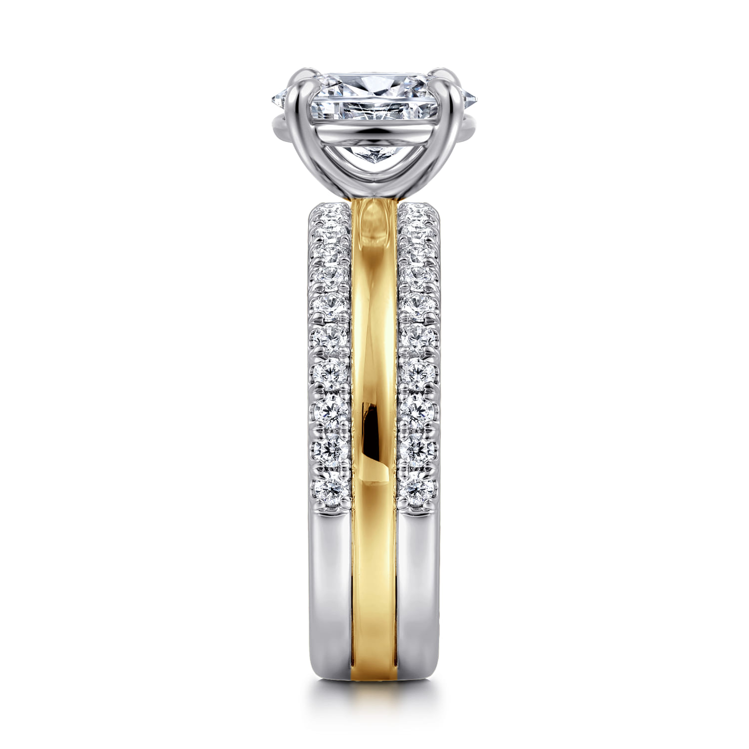 Reba - 14K White-Yellow Gold Oval Diamond Engagement Ring - 0.5 ct - Shot 4