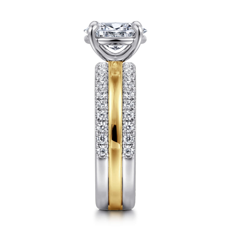 Reba - 14K White-Yellow Gold Oval Diamond Engagement Ring - 0.5 ct - Shot 4