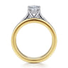 Feah - 14K Yellow-White Gold Wide Band Oval Diamond Engagement Ring - 0.4 ct