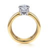 Cova - 14K White-Yellow Gold Oval Diamond Engagement Ring - 0.1 ct