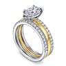 Reba - 14K White-Yellow Gold Pear Shape Diamond Engagement Ring - 0.5 ct