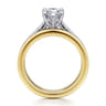 Feah - 14K Yellow-White Gold Wide Band Pear Shape Diamond Engagement Ring - 0.4 ct