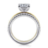 Reba - 14K White-Yellow Gold Princess Cut Diamond Engagement Ring - 0.5 ct