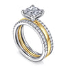 Reba - 14K White-Yellow Gold Princess Cut Diamond Engagement Ring - 0.5 ct