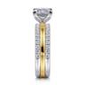 Reba - 14K White-Yellow Gold Princess Cut Diamond Engagement Ring - 0.5 ct