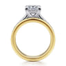 Feah - 14K Yellow-White Gold Wide Band Princess Cut Diamond Engagement Ring - 0.4 ct